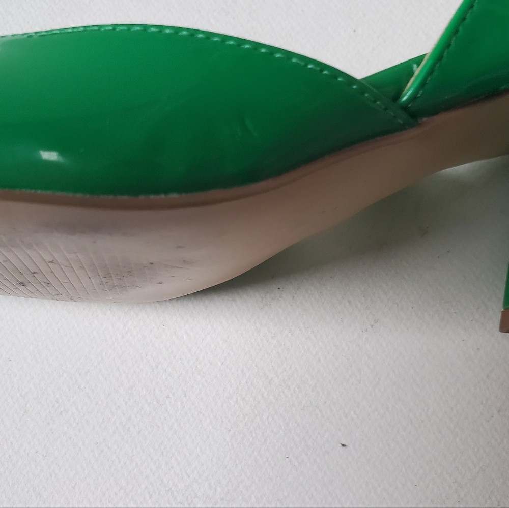 MADDEN GIRL NOVVAA SLINGBACK GREEN PATENT BLOCK HEEL SHOE - Picture 10 of 11